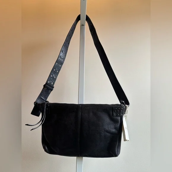 NWT We The Free Calla Sling Black Soft Leather Crossbody Black